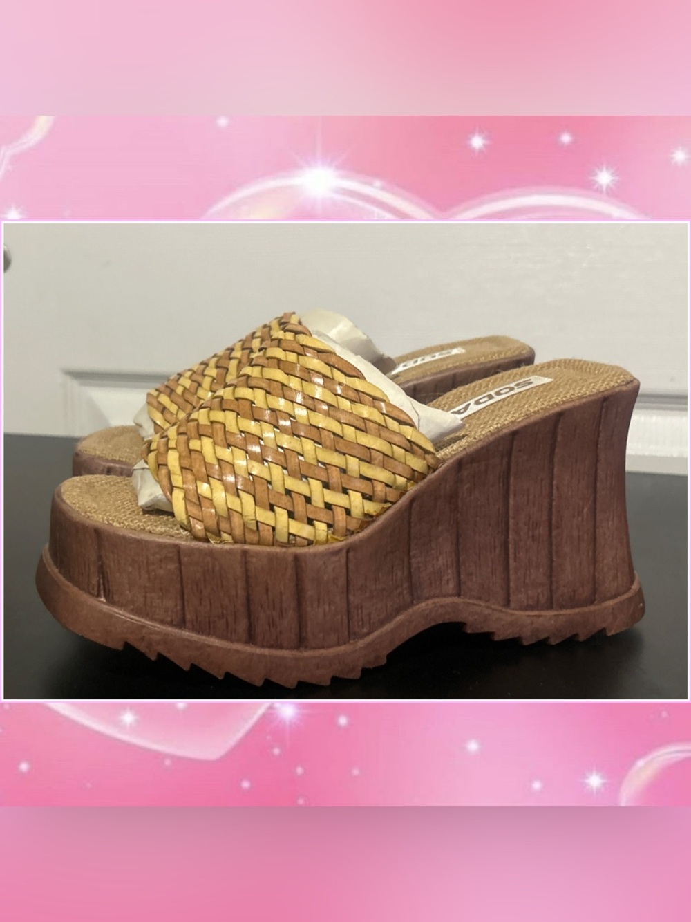 Vintage 90s y2k Chunky Wooden Platforms - Picture 3 of 4
